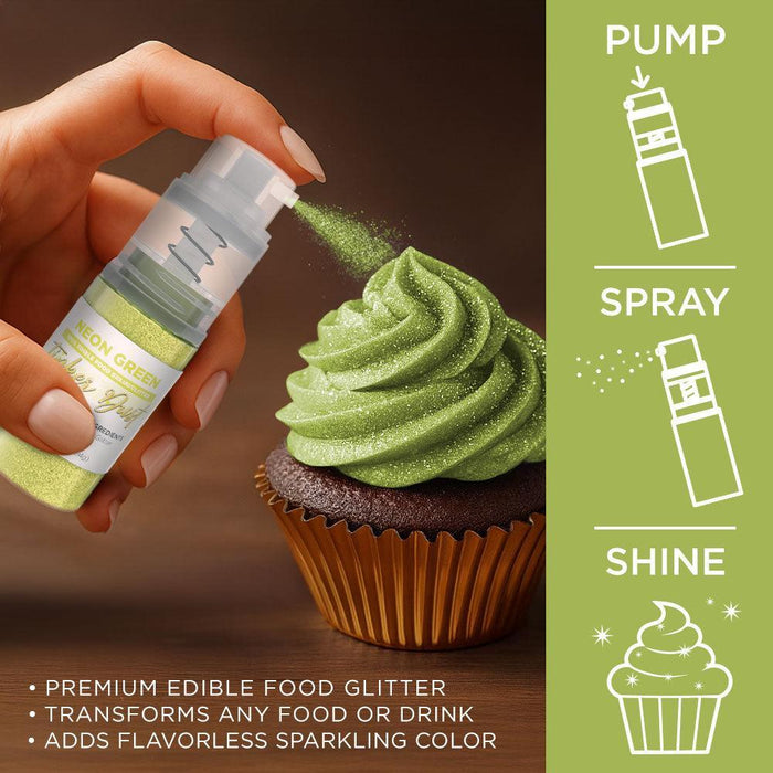 Neon Green Edible Glitter Spray 4g Pump | Tinker Dust®-Brew Glitter®