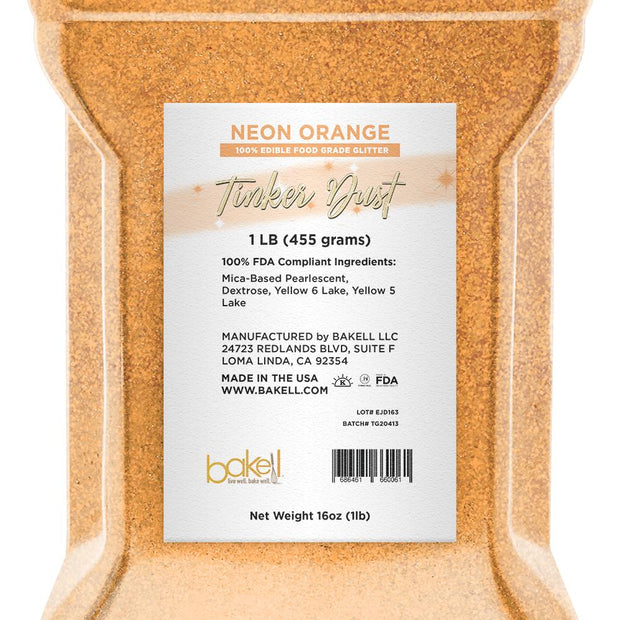 Neon Orange Tinker Dust Edible Glitter | Food Grade Glitter-Brew Glitter®