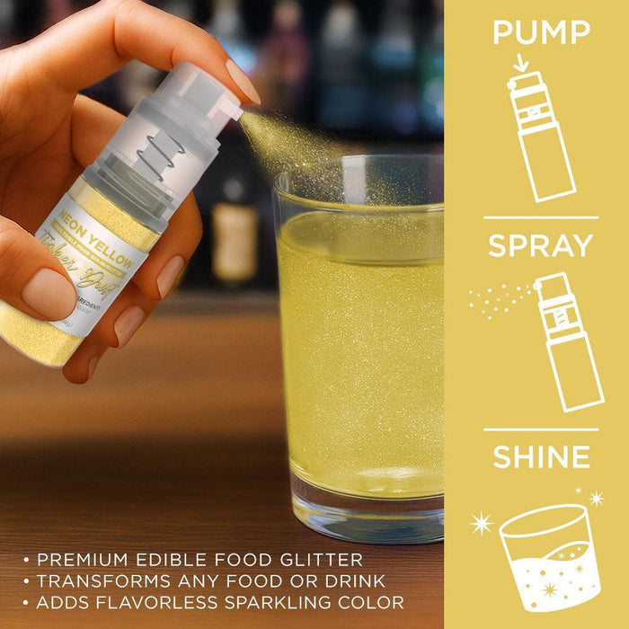 Neon Yellow Edible Glitter Spray 4g Pump | Tinker Dust®-Brew Glitter®