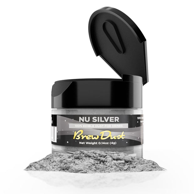 Nu Super Silver Edible Brew Dust | 4 Gram Jar-Brew Glitter®