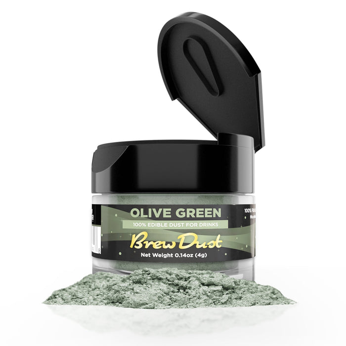 Olive Green Edible Brew Dust | 4 Gram Jar-Brew Glitter®