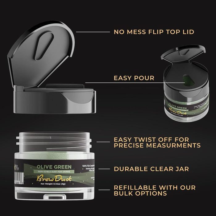 Olive Green Edible Brew Dust | Bulk Sizes-Brew Glitter®