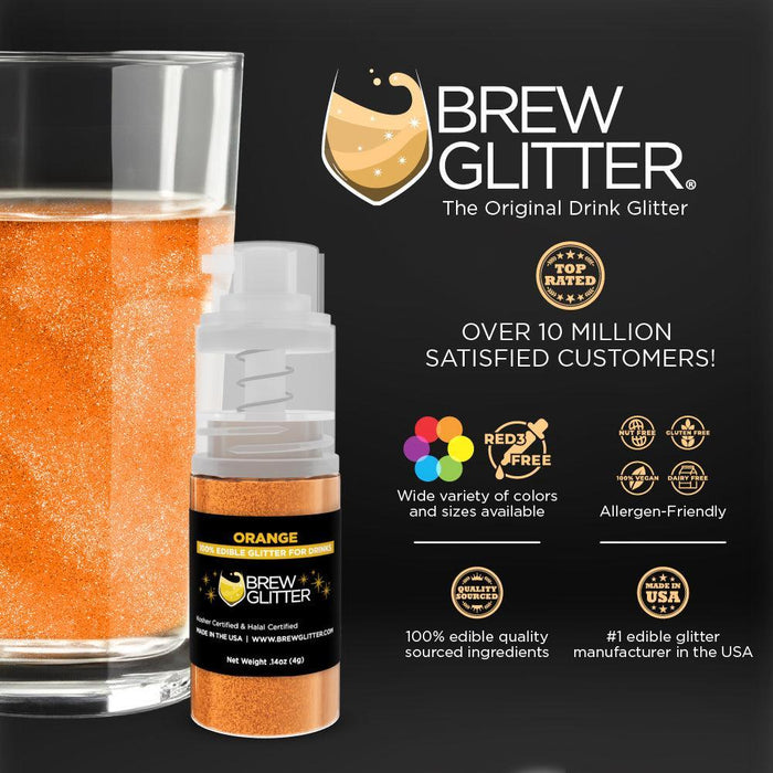 Orange Brew Glitter Mini Spray Pump by the Case | Private Label-Brew Glitter®