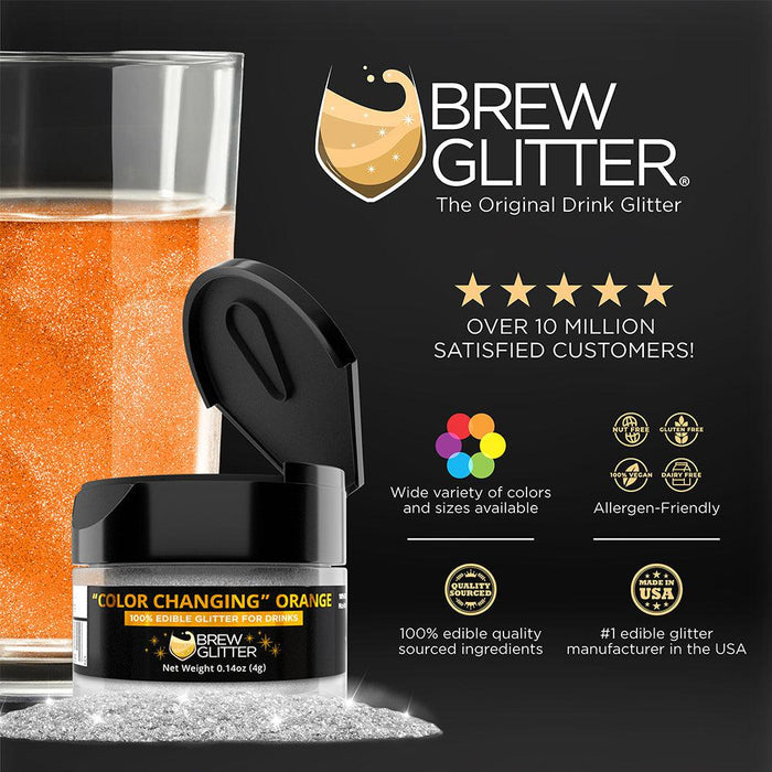Orange Color Changing Brew Glitter Spray Pump Wholesale by the Case-Brew Glitter®