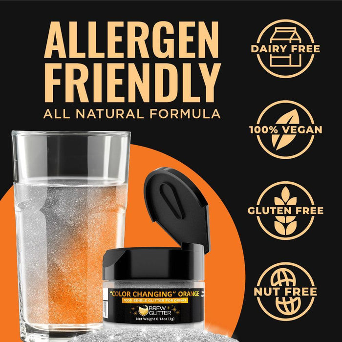 Orange Edible Color Changing Brew Glitter | Bulk Size-Brew Glitter®