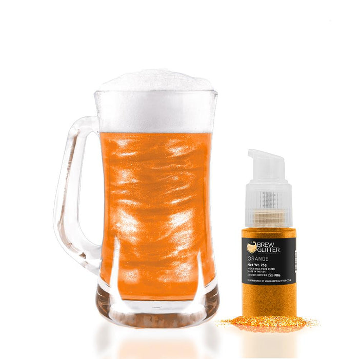 Orange Edible Glitter Spray Pump for Drinks-Brew Glitter®