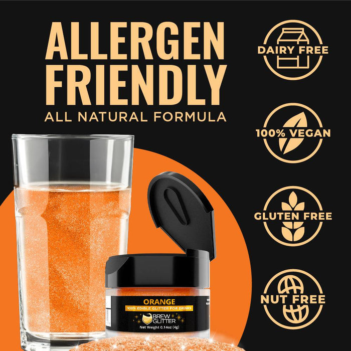 Orange Food Grade Brew Glitter | 4 Gram Jar-Brew Glitter®