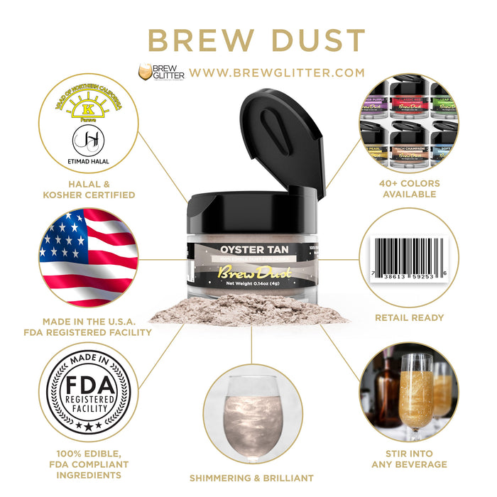 Oyster Tan Brew Dust by the Case | Private Label-Brew Glitter®