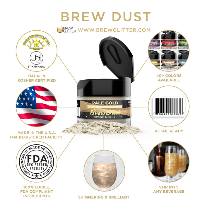 Pale Gold Brew Dust by the Case | Private Label-Brew Glitter®