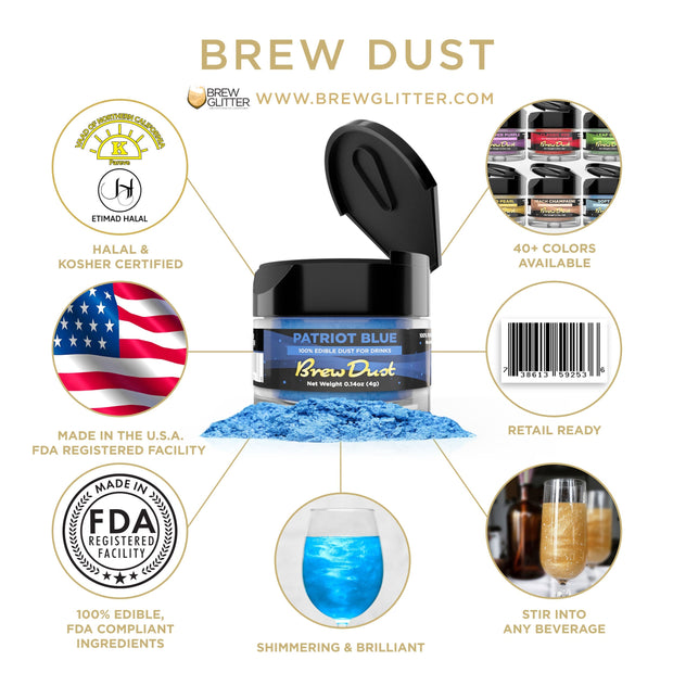 Patriot Blue Edible Brew Dust | 4 Gram Jar-Brew Glitter®