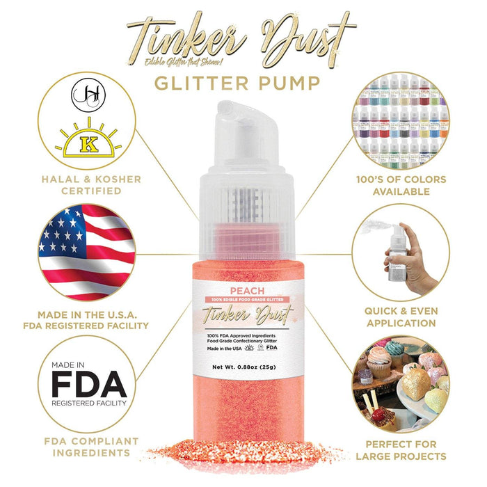 Peach Tinker Dust Edible Glitter Spray Pump-Brew Glitter®