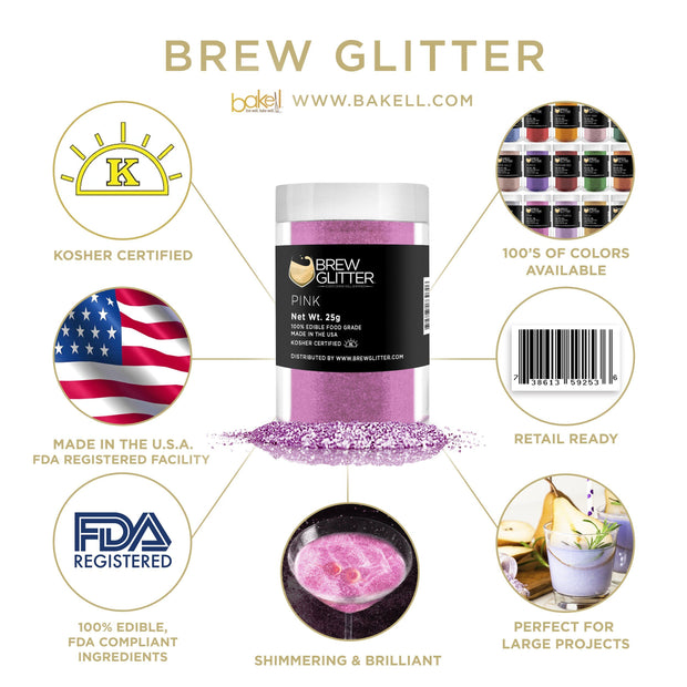Pink Brew Glitter | Food Grade Beverage Glitter-Brew Glitter®