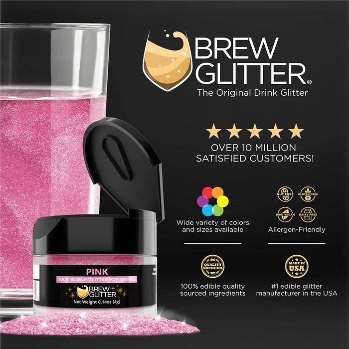 Pink Brew Glitter Mini Spray Pump by the Case | Private Label-Brew Glitter®