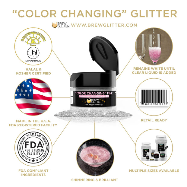 Pink Edible Color Changing Brew Glitter | Wine & Champagne Glitter-Brew Glitter®