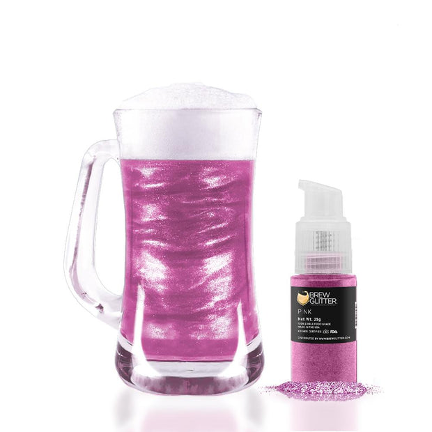 Pink Edible Glitter Spray Pump for Drinks-Brew Glitter®