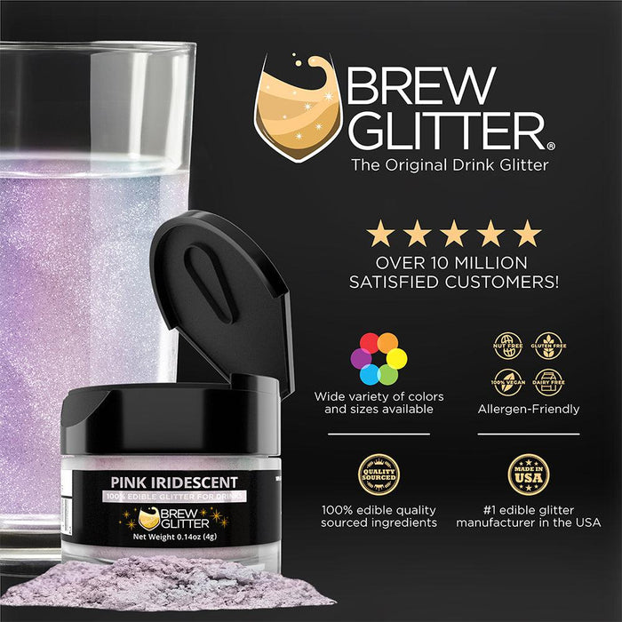 Pink Iridescent Brew Glitter by the Case | Private Label-Brew Glitter®