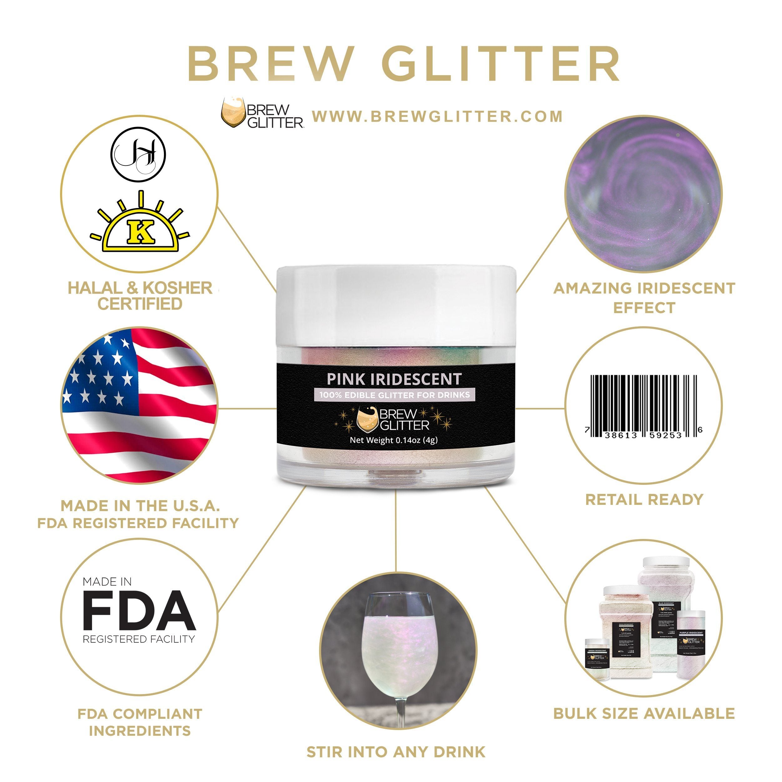 Pink Iridescent Brew Glitter | Coffee & Latte Glitter-Brew Glitter®