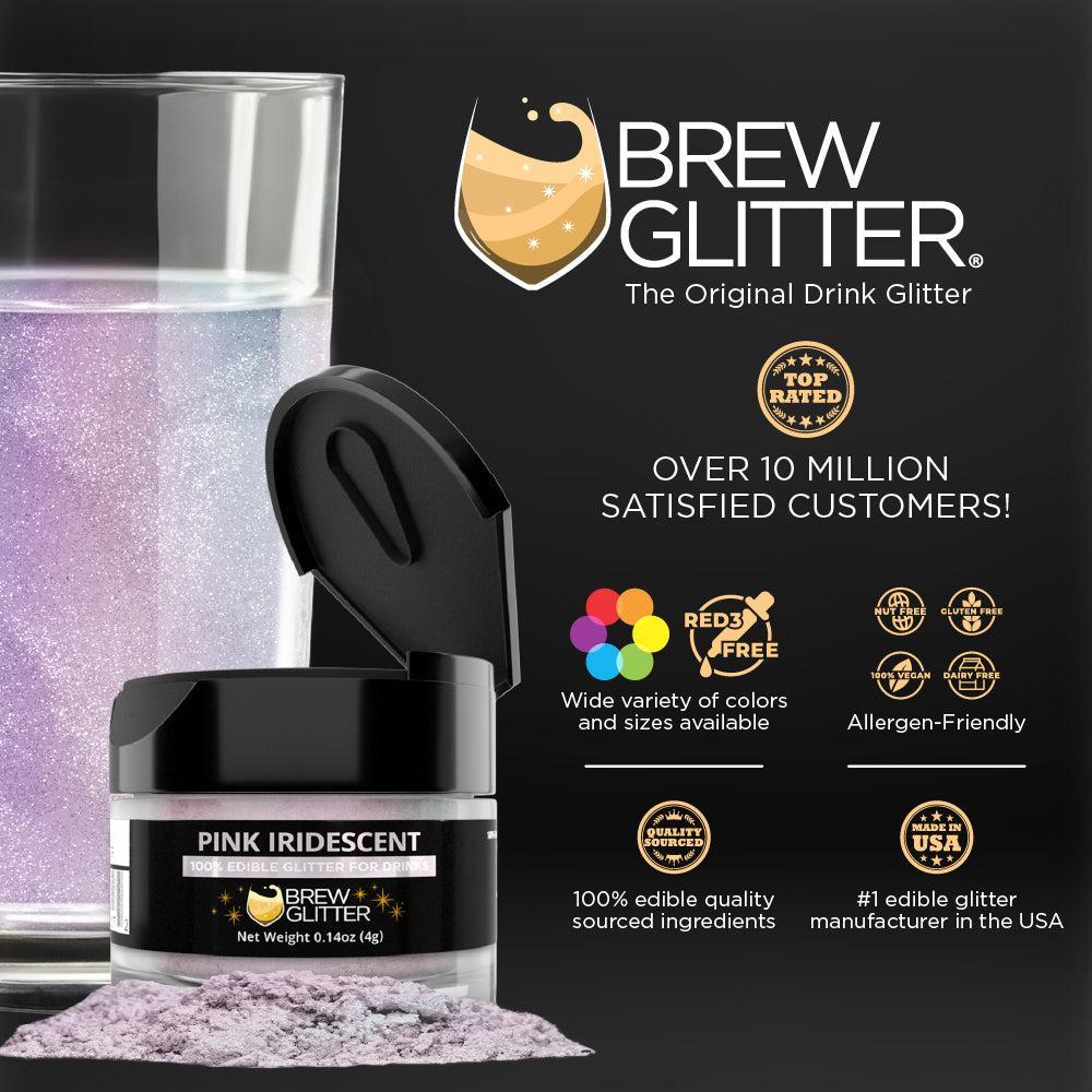 Pink Iridescent Brew Glitter | Food Grade Beverage Glitter-Brew Glitter®