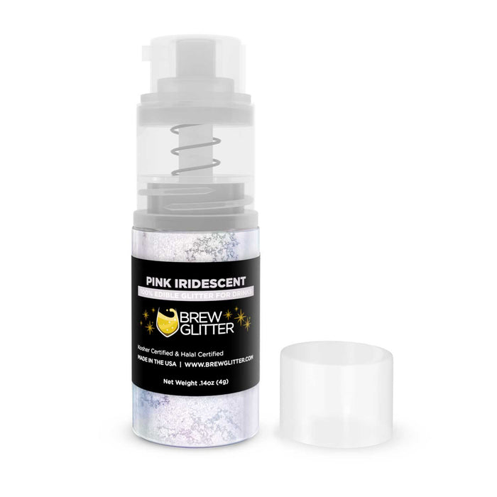 Pink Iridescent Edible Glitter Mini Spray Pump for Drinks-Brew Glitter®