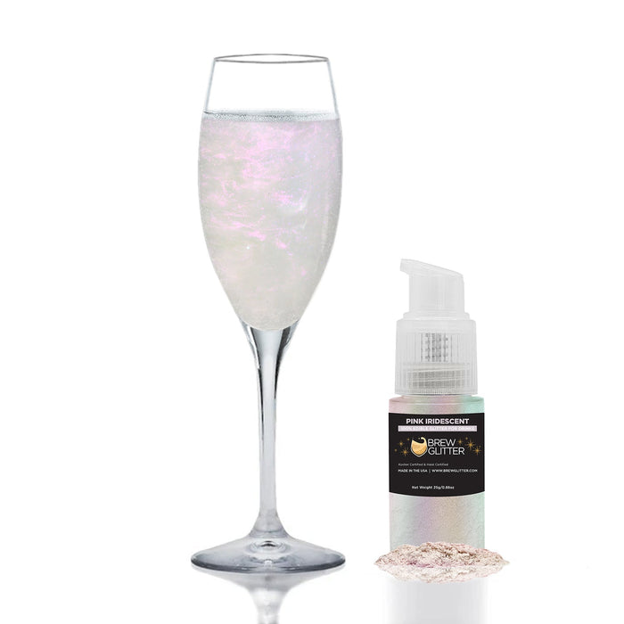 Pink Iridescent Edible Glitter Spray Pump for Drinks-Brew Glitter®