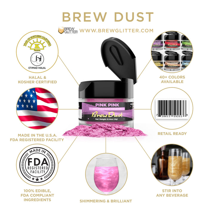 Pink Pink Brew Dust by the Case | Private Label-Brew Glitter®