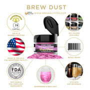 Pink Pink Edible Brew Dust | 4 Gram Jar-Brew Glitter®