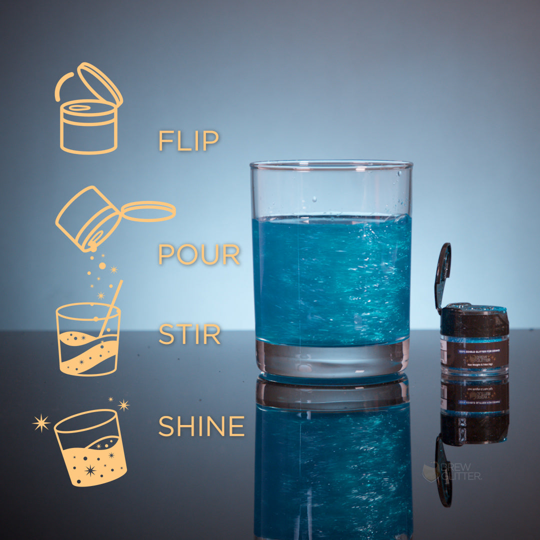 Blue Edible Glitter Spray Pump for Drinks