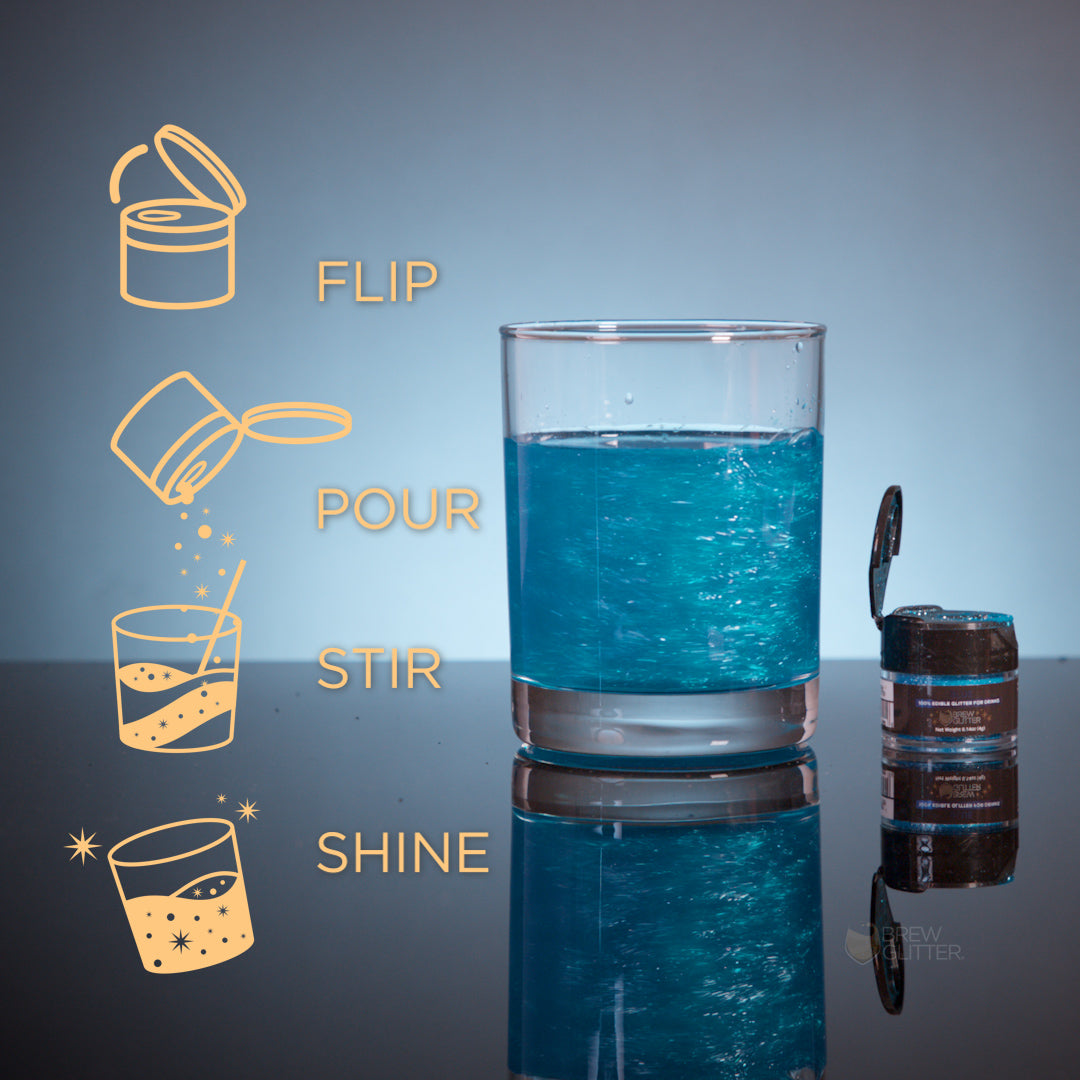 Blue Edible Glitter Mini Spray Pump for Drinks