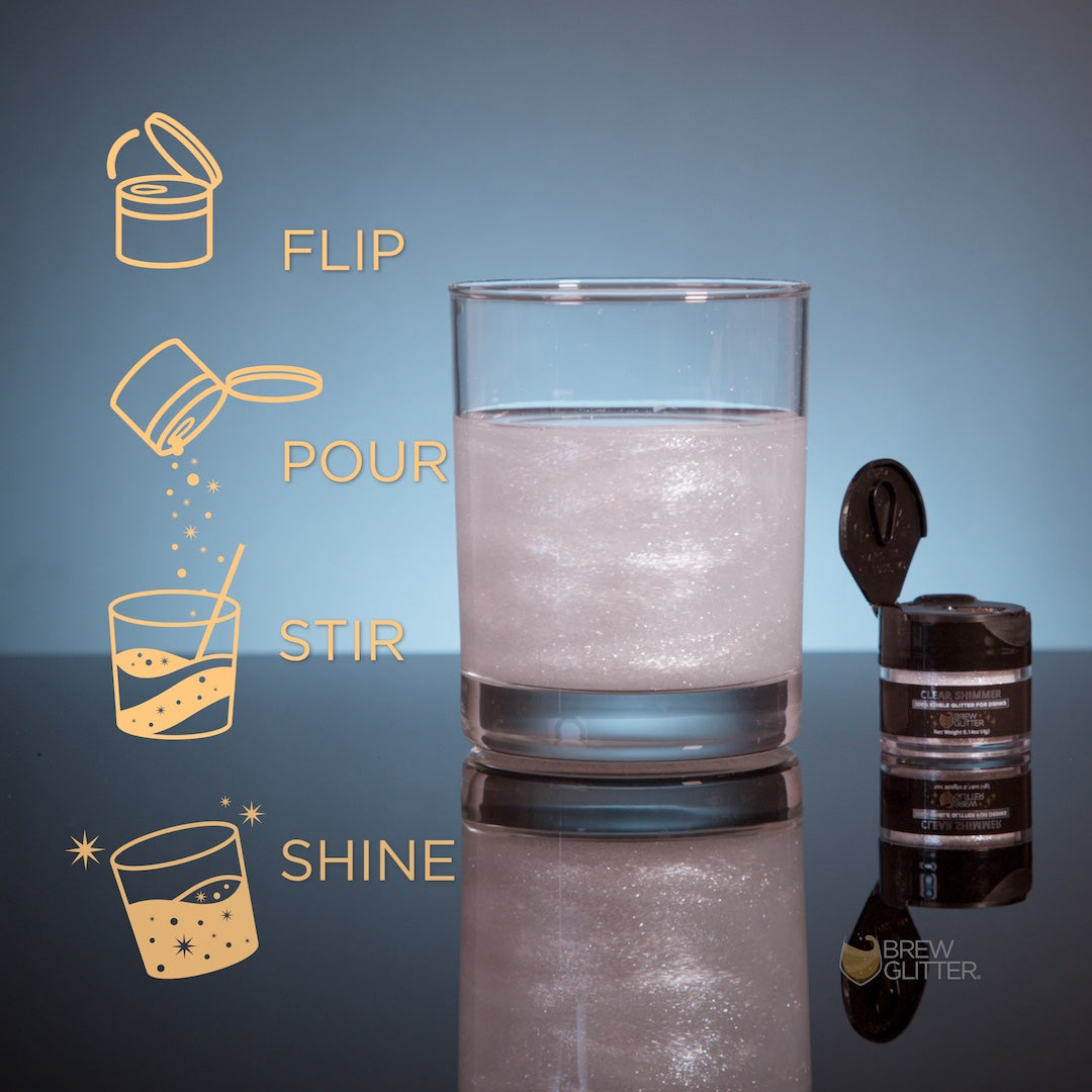 Clear Shimmer Brew Glitter | Food Grade Beverage Glitter