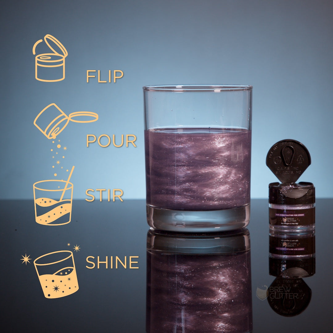 Purple Edible Glitter Spray Pump for Drinks