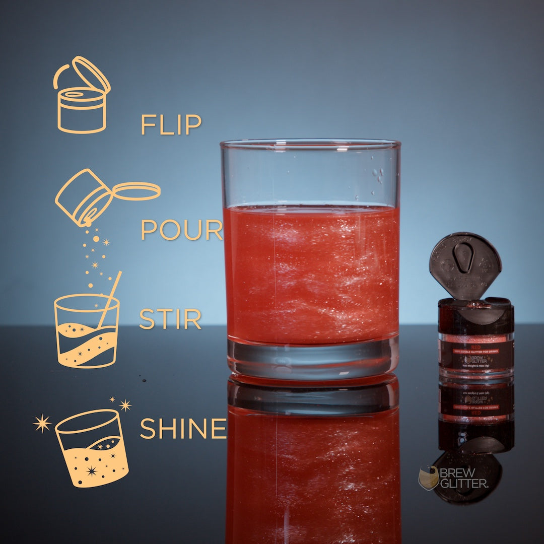 Red Edible Glitter Mini Spray Pump for Drinks