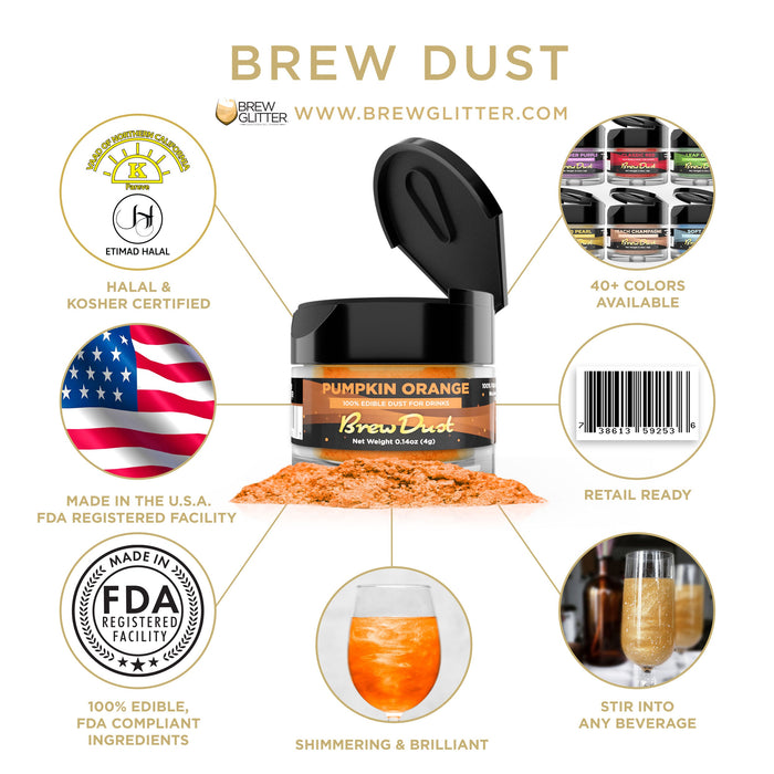 Pumpkin Orange Brew Dust by the Case | Private Label-Brew Glitter®