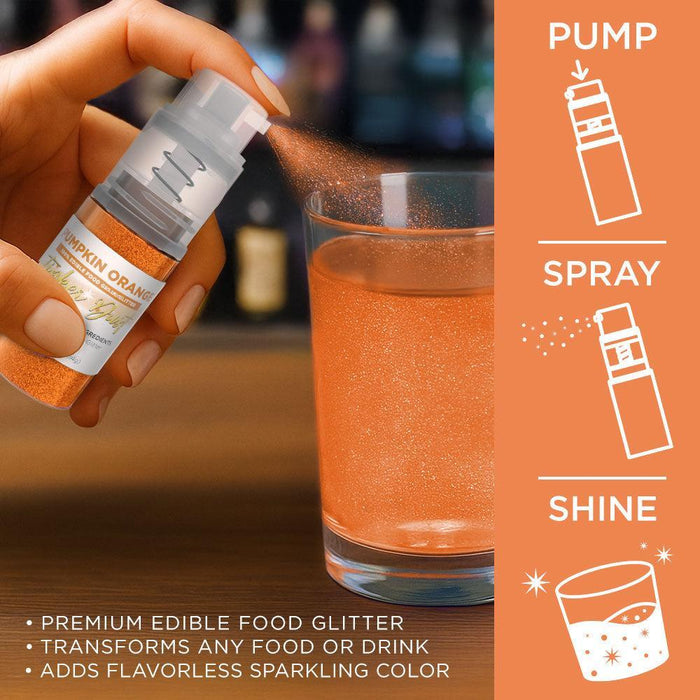 Pumpkin Orange Edible Glitter Spray 4g Pump | Tinker Dust®-Brew Glitter®
