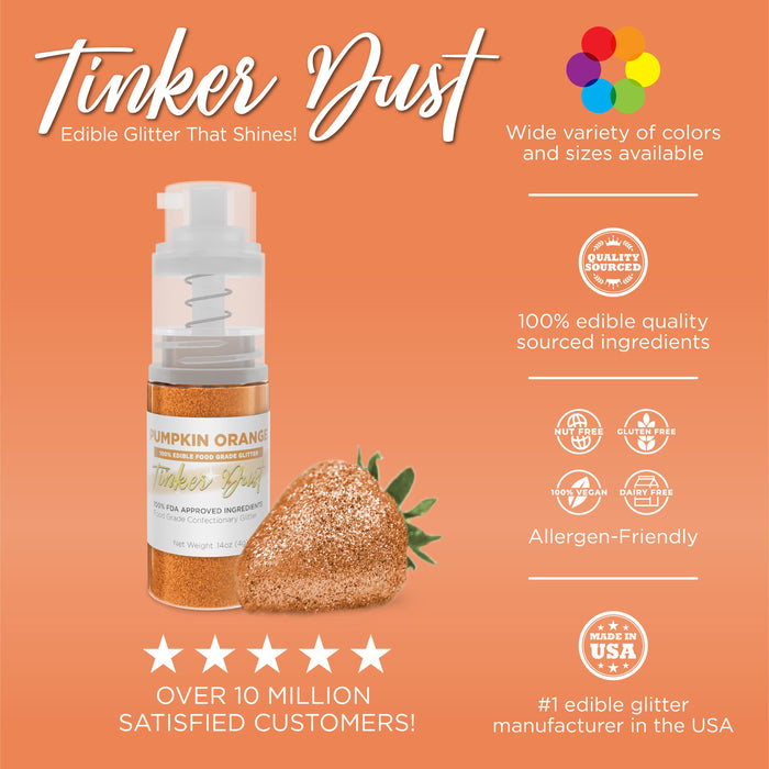 Pumpkin Orange Edible Glitter Spray 4g Pump | Tinker Dust®-Brew Glitter®