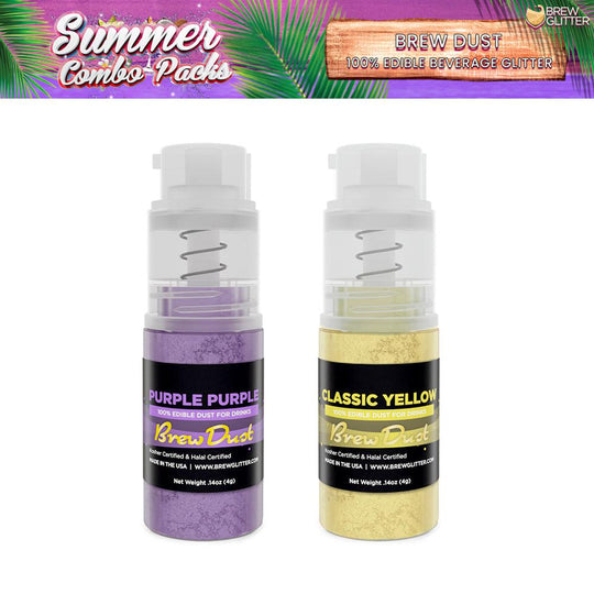 Purple and Classic Yellow Edible Brew Dust | Summer Combo Pack 2-PC-Brew Glitter®