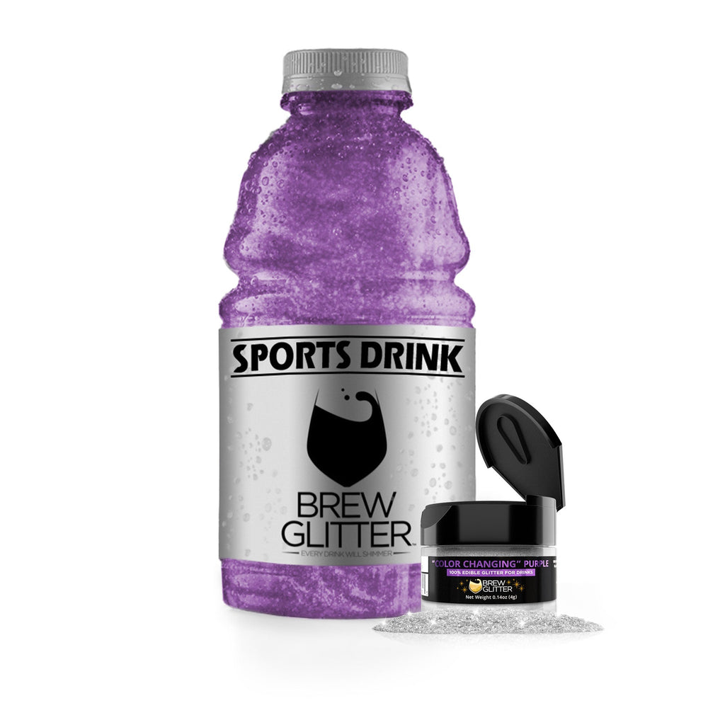 Color Changing Edible Glitter for Drinks - Purple Cocktail Color