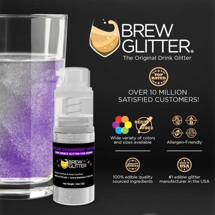 Purple Color Changing Brew Glitter | Mini Pump Wholesale by the Case-Brew Glitter®