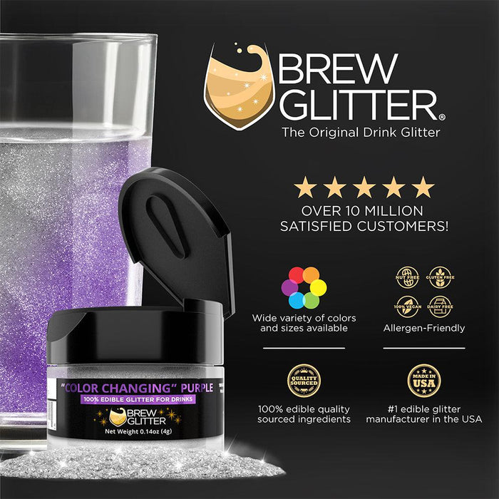 Purple Color Changing Brew Glitter | Mini Pump Wholesale by the Case-Brew Glitter®