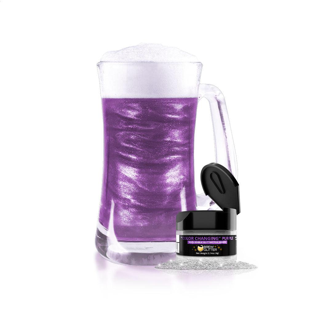 Color Changing Edible Glitter for Drinks - Purple Cocktail Color Changing  Brew Glitter®