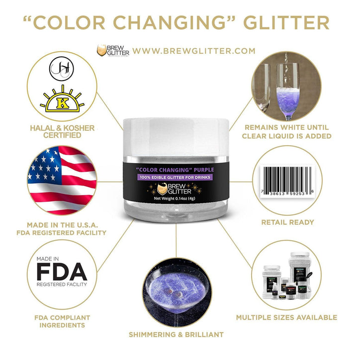 Purple Edible Color Changing Brew Glitter | Wine & Champagne Glitter-Brew Glitter®