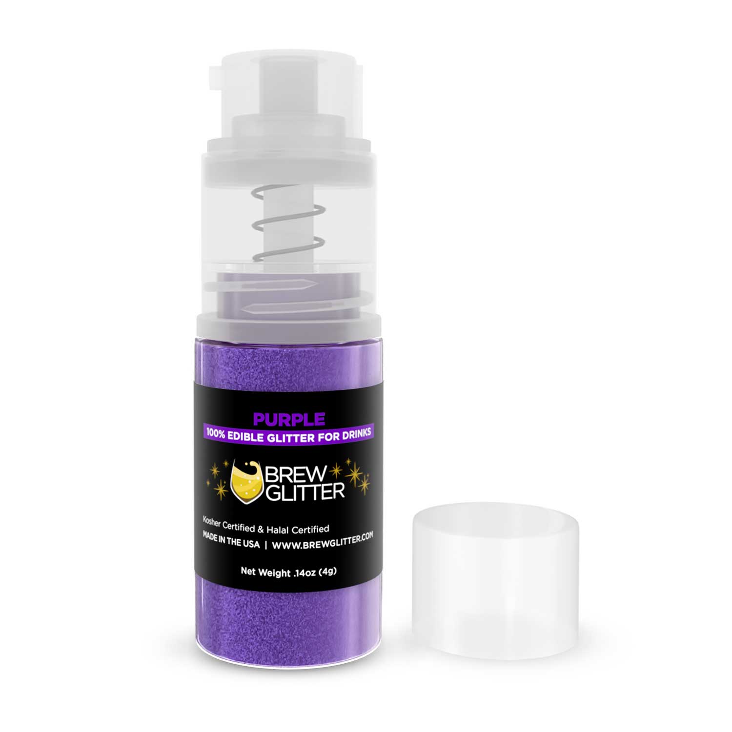 Purple Edible Glitter Mini Spray Pump for Drinks-Brew Glitter®