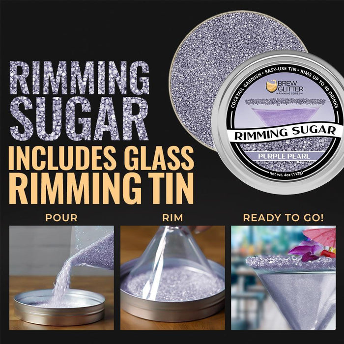 Purple Pearl Cocktail Rimming Sugar | Private Label (48 units per/case)-Brew Glitter®