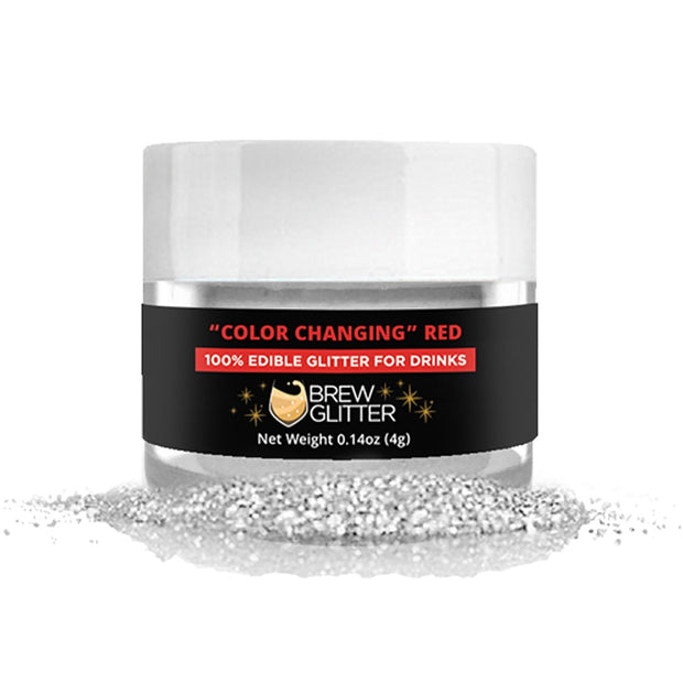 Red Color Changing Brew Glitter | Edible Glitter for Sports Drinks & Energy Drinks-Brew Glitter®