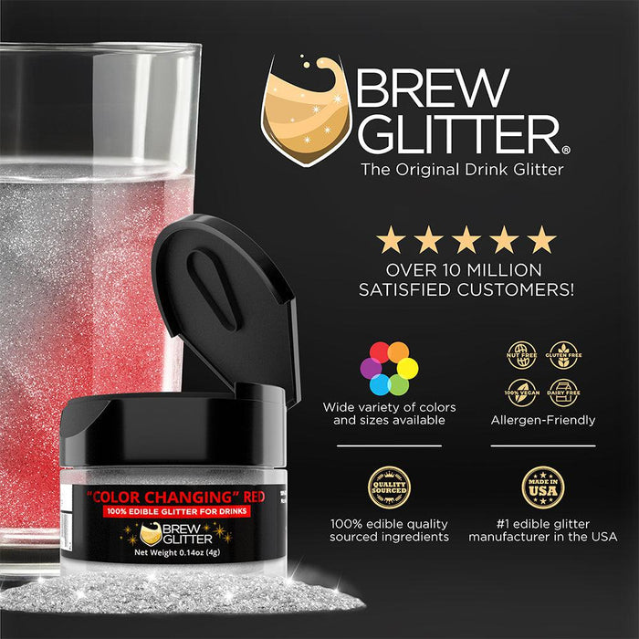 Red Color Changing Brew Glitter | Mini Pump Wholesale by the Case-Brew Glitter®