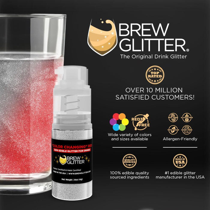 Red Color Changing Brew Glitter Mini Spray Pump by the Case | Private Label-Brew Glitter®