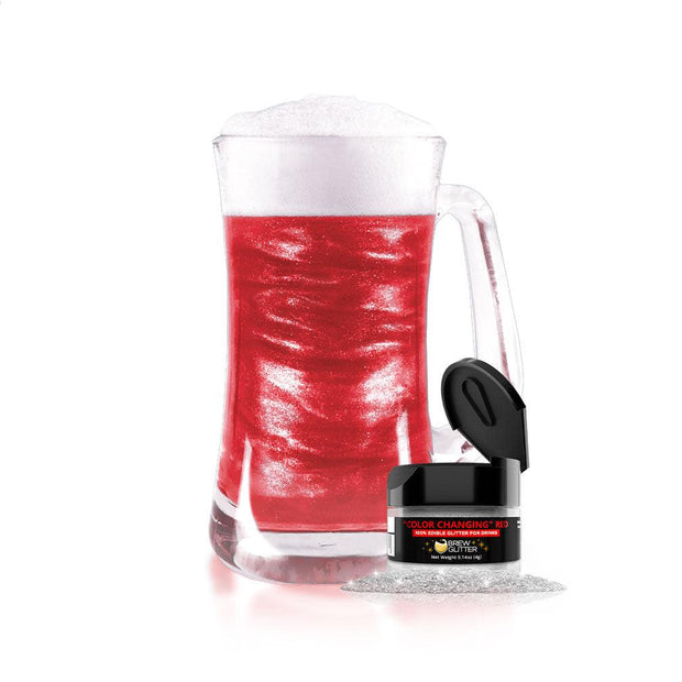 Red Edible Color Changing Brew Glitter | Food Grade Beverage Glitter-Brew Glitter®