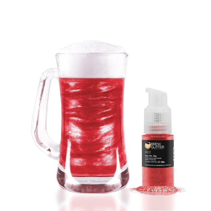 Red Edible Glitter Spray Pump for Drinks-Brew Glitter®