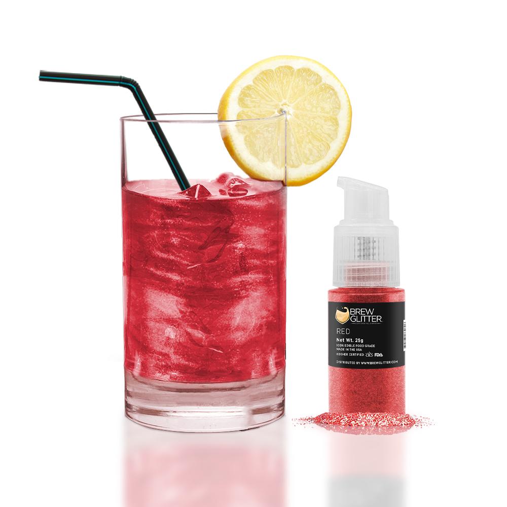 Red Edible Glitter Spray Pump for Drinks-Brew Glitter®