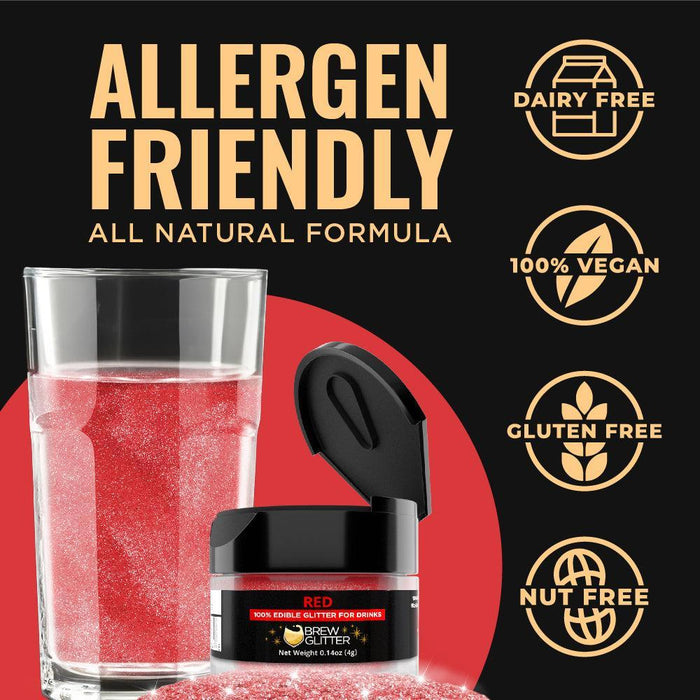 Red Food Grade Brew Glitter | 4 Gram Jar-Brew Glitter®