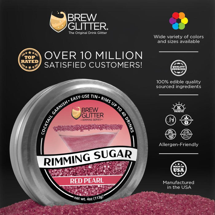 Red Pearl Cocktail Rimming Sugar | Bulk Sizes-Brew Glitter®